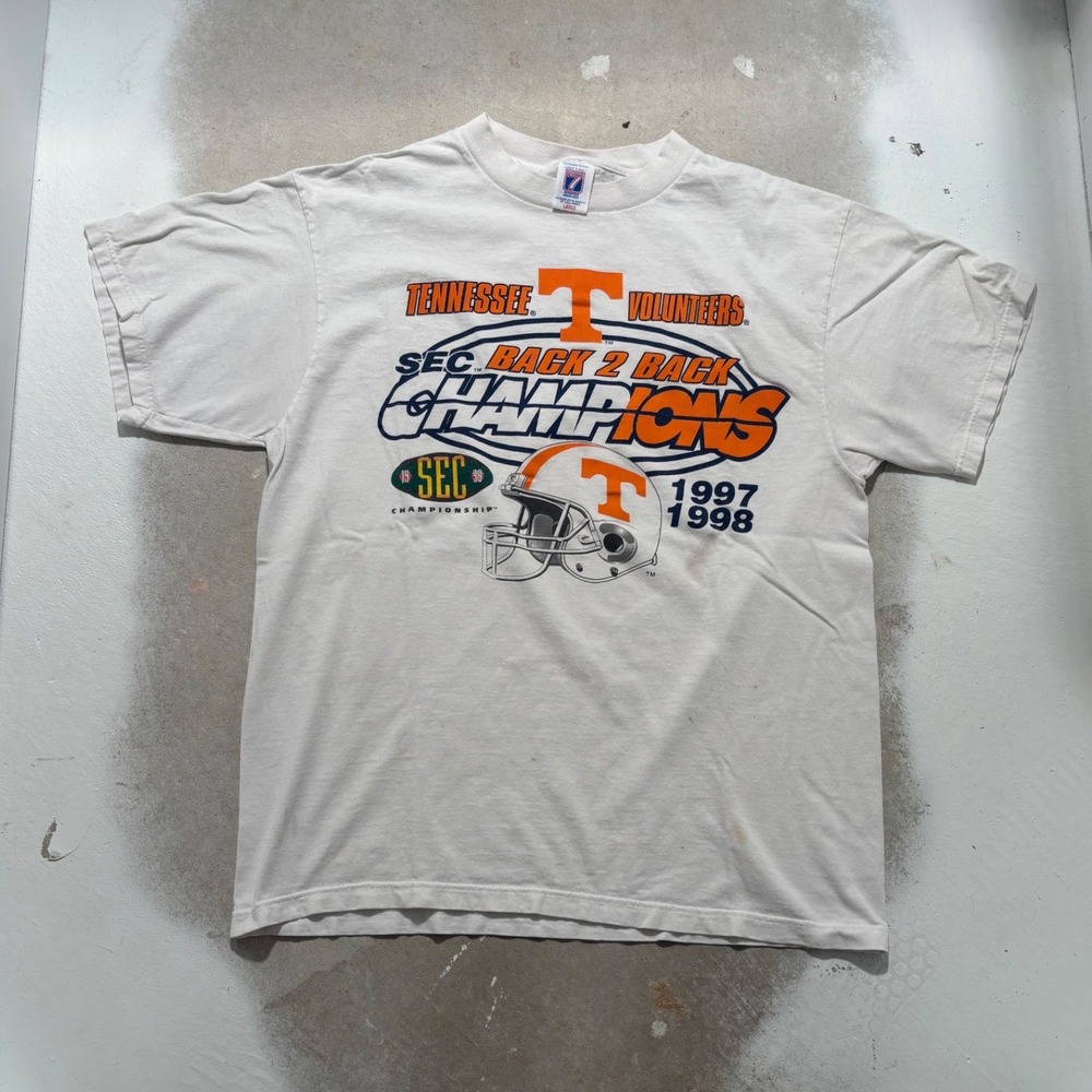 Vintage Tennessee Volunteers SEC Back 2 Back Champions 1997 1998 T-Shirt Logo 7